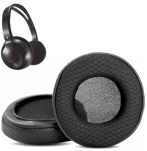 HAIZEEN Almohadillas compatibles con Philips SHC 1300 SHC1300 SHC-1300 Auriculares Almohadillas de Repuesto (Cuero Transpirable/Tela Duradera y Espuma de Memoria)