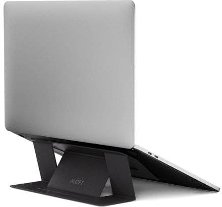 MOFT Laptop Stand for Desk, Adhesive Laptop Stand with 2 Adjustable Viewing Angles, Foldable and Portable Computer Stand Compatible with MacBook Air, MacBook Pro 11-16, Jet Black