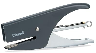 Colourbook Spillatrice Cucitrice A Pinza In Metallo Grigio, Per Scuola Ufficio Casa, Punti Passo 6/4 Standard, Capace Fino A 10 Fogli, Meccanismo Manuale A Molla Fluido e Resistente