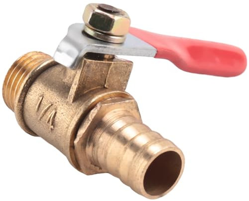 Diheohg 10Mm x 1/4 Pt Außengewinde Vollanschluss Hebelgriff Widerhaken Messing Kugelhahn