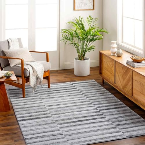 Livabliss Lipnik Geometric Rug - Scandi Area Rugs Living Room 120x170 cm, Dining, Kitchen - Neutral, Abstract Patterned Rugs, Boho Style, Easy Care Pile - Large Rug, Ivory, Grey, Slate, Black