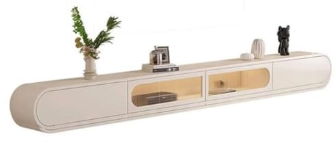 Meuble TV mural,meuble TV de grande capacité,meuble mural en dalles de roche en bois massif,conception à suspension,capacité de charge 250 kg/551 lb,adapté au salon,chambre à coucher,bureau(Glass)