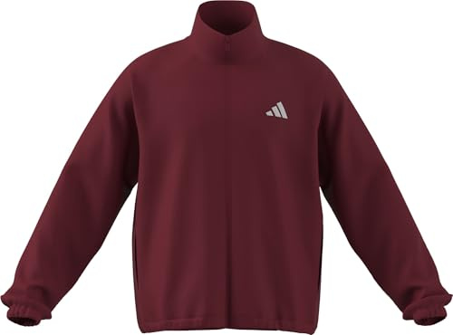 adidas Men's ESSENTIALS SMALL LOGO WINDBREAKER, active maroon/white, L