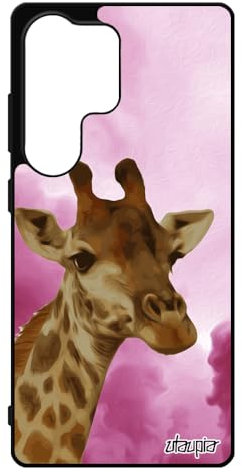 Coque Antichoc Telephone pour Galaxy S25 Ultra Silicone Girafe Pas Cher Savane Animal Design tacheté Animaux Rose Ciel Smartphone pour Samsung