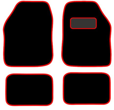 PRIME CAR MAT - Car Floor Mats for Universal Car or Van Tailored Heavy Duty Car Floor Mats 4PC Set Non Slip Carpet (RED EDGING)