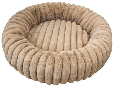 Xiyocadt Hundebett Flauschig Rund Donut Katzenbett Hundekissen Hundesofa Katzenkorb Kuscheliges Hundekorb für Kleine, Mittelgroße Katzen, Hunde und Andere Haustiere (40cm,Khaki)