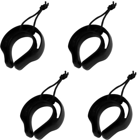 Wellrun 4PCS First Responder Door Stopper,Portable C-Shape Door Pinch Guard Jam with Nylon Cord for Police Firefighter EMS,Security Doors Protector Wedge from Closing,Black