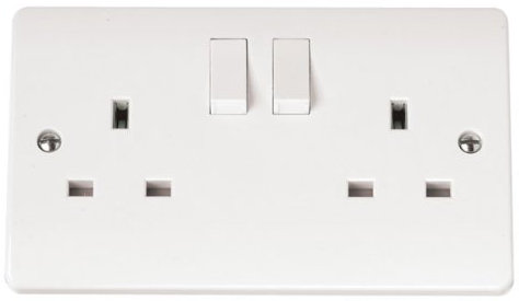 White Twin / Double 13A Electrical Socket