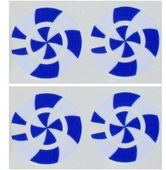 Lawn Crown Green Indoor Bowls Spiral ID Identification Markers Set Of 4 (Dark Blue - White)