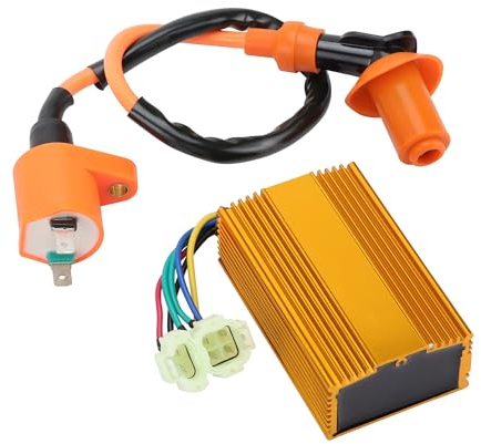 GOOFIT Bobine d'allumage AC avec boîte CDI à 6 Broches 50cc 125cc 150cca Convient Remplacement pour Le Scooter Chinois de Haute Performance Racing GY6