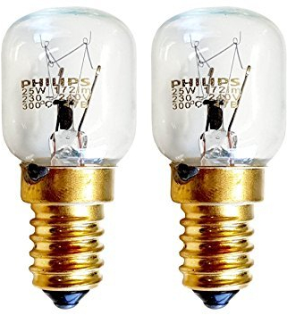 2 x Philips 25 W E14/SES forno lampada lampadina 300 gradi – Small Screw ca...