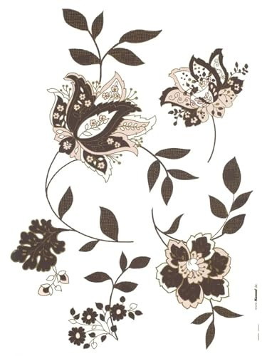 Komar Deco-Sticker JACKIE | 50 x 70 cm | Wandtattoo, Wandbild, Wandsticker, Wandaufkleber, Walltattoo, Blumen, Blumenranken, Blüten, Vintage | 17030h