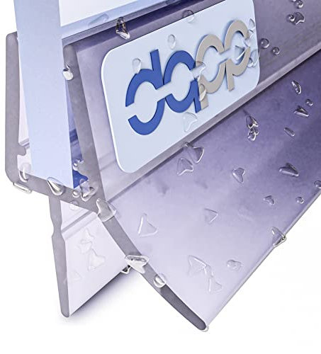 DQ-PP Duschdichtung 100cm | Dichtung für 3,5mm – 5mm Glastür Stärke | UK13 | Wasserablaufprofil Wasserabweisprofil | Duschkabinen Duschabdichtung Duschwand | Ersatzteile für Duschkabine | Transparent