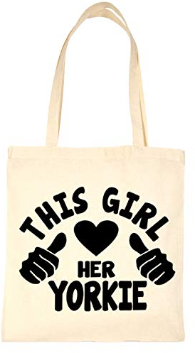 Print4U Shopping Tote Bag For Life This Girl Loves Her Yorkie Natural