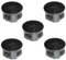 5 x Black Junction Box Round 65mm Cable Connector IP44 Splashproof with Rubber Grommets and Snap On Lid 65x35