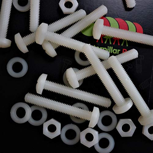 50 x Testa Bombata in Nylon, viti testate a croce in plastica per macchine, M6 x 40mm, Bulloni in Plastica, Dadi & Rondelle