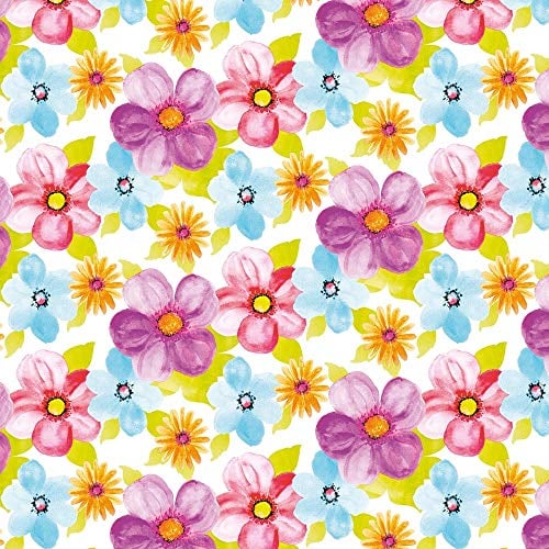 Mank GmbH Tischdecken aus Airlaid Mitteldecken 80 x 80 cm Mank Einmal Tischdecke für Gastronomie und Feiern 20 Stück Blumen Mitteldecke Floral Bunt Luana