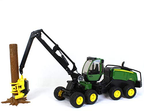 Bruder 09823 John Deere 1270G Harvester with 1 Log, Farm Toy for Tractors
