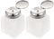 ULTECHNOVO 2 Stück Push Down Alkoholspender leer, abschließbar, antistatisch, Push-Down-Pumpflaschen, quadratische Kunststoffflaschen, weiß, 100 ml,