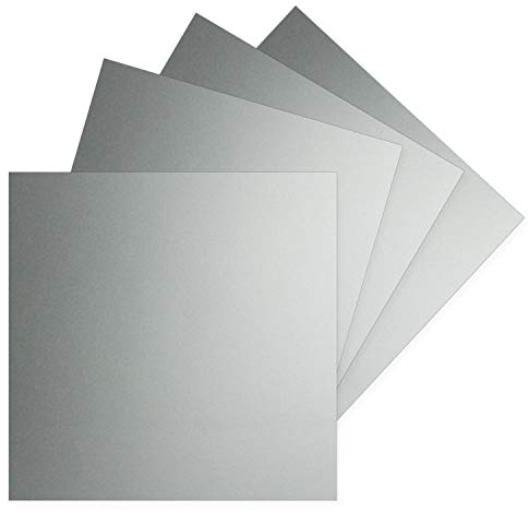 50 Einzel-Karten Quadratisch - 15 x 15 cm in Silber Metallic - 240 g/m² - blanko Bastel-Karten, Postkarten, Bastelkarton in Ton-Papier Qualität