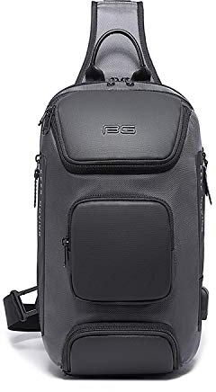 FANDARE Brusttasche Sling Rucksack Business Sling Chest Bag für Herren Schultertasche Grosse Kapazität Umhängetasche für Outdoorsport Wandern Radfahren Bergsteigen Reisen Dauerhaft Polyester Grau