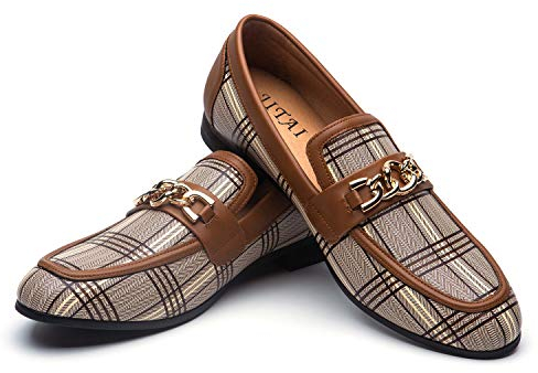 JITAI Braun Herren Loafers Mode Freizeitschuhe Loafers Party Schuhe, Braun 03, 44 EU (11 UK)