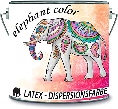 elephant color Latex Dispersionsfarbe diffusionsfähig Innenwandfarbe MATT in vielen einzigartigen Farben (2 l, Macchiato Beige)
