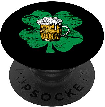 Chope de bière Shamrock - Drôle de Saint Patrick PopSockets PopGrip - Support et Grip pour Smartphone/Tablette avec un Top Interchangeable