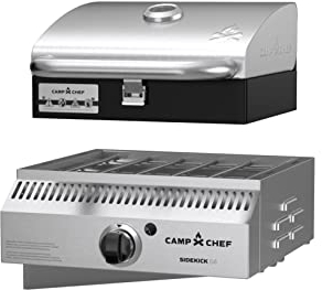 Camp Chef Sidekick Sear – Inklusive BBQ Box für Pelletgrill – Zubehör für Outdoor-Kochen – Anbraten & Grillen mit Leichtigkeit – 35,6 cm Kochsystem kompatibel