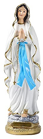 Danfer Heilige Jungfrau Maria Statue, Heilige Maria Figur, Mutter Gottes Maria Deko Figur,Deko Figur Mutter Gottes Maria Madonna Notre-Dame De Lourdes - Kunstharz, 22x7cm (Heilige Maria Figur)