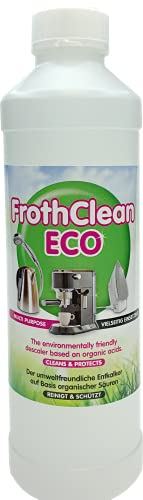 FrothClean ECO - The Environmentally Friendly Multi-Purpose Descaler for Descaling Coffee Machines, Washing Machines, Dishwashers, Irons, Kettles, Steamers & More, 500 Millilitre