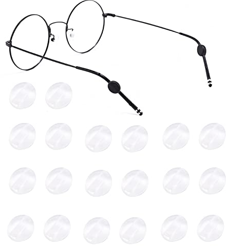 OPUGIT Antirutsch Gläser Ohrhaken, Silikon Runde 10 Paar Komfort Silikon Anti-Rutsch-Halter für Gläser,für Sport Brillen Tempel Tipp,weiß