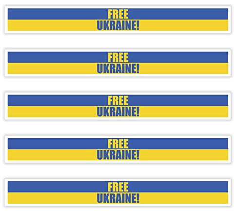 FanShirts4u 5 x Aufkleber Free Ukraine f. KFZ Auto Motorrad Boot Flagge Fahne UKRAJINA