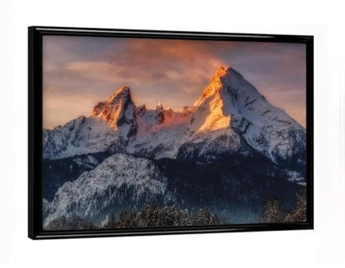 artboxONE Poster mit schwarzem Rahmen 18x13 cm Natur Natur Watzmann - Bild watzmann Berge Landschaft