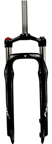 HSQMA Fat Bike Forcella 20 Pollici Snow Bike Forcella Ammortizzata Pneumatico 4.0 E-Bike Forcella Olio Diffusione 135 MM Corsa 120 MM QR 1-1/8 Sterzo , con Blocco (Color : Black 20'')
