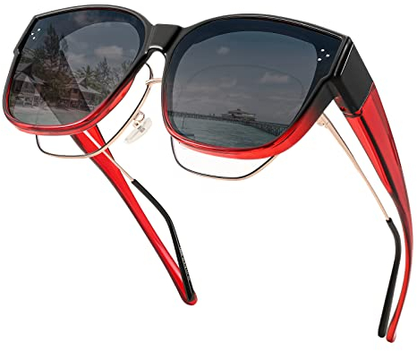 FEISEDY Überzieh Sonnenbrille Polarisiert für Brillenträger Überziehbrille Damen Herren Fit-over Überbrille Groß mit UV400 Schutz B2849
