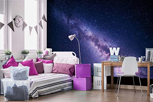 Vlies Fototapete LILA MILCHSTRAßE 375 x 250 cm (inkl. Kleister) - Vlies Tapete, Wandtapete, Wandbilder - Tapete für Wohnzimmer Schlafzimmer, Büro, Küche - Montagefertig