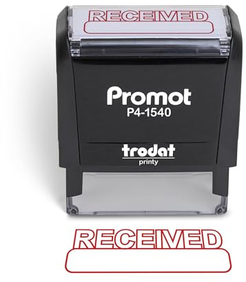 Promot Selbstfärbender Gummistempel – nachfüllbarer erhaltener Stempel – Business, Buchhaltung, Buchhaltung, Buchhaltung, Arbeit, Bürostempel – rote Tinte