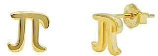 ScienceFox Pi-Symbol-Ohrringe Ohrstecker Mathematischer Schmuck aus 925 Sterlingsilber in Silber Gold Rosegold Farbe Geschenk für Mathematik Begeisterte (14k Gold-Überzug)