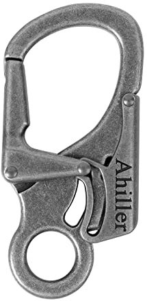 Ahiller Karabiner Schlüsselring Clip, 3 Zoll Zinklegierung Doppelte Verriegelung Schlüsselbund für Outdoor, Schlüsselanhänger Stil Karabinerhaken [Dunklelegierung-1P]
