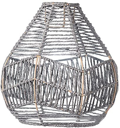 Sharplace Lampenschirm, gewebter Lampenschirm, Deckenlampenschirm, rustikaler Hängelampenschirm, hängende Lichtabdeckung für Schlafzimmer, Hotel, Restaurant, GRAU