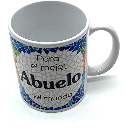 PLUS HOME Taza personalizada con nombre. Regalos personalizados con nombre y texto. Tazas con frases originales.ABUELO