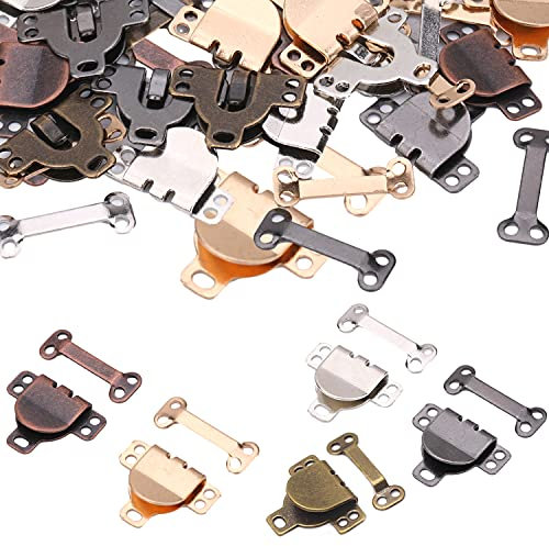 Trimming Shop 20 Set Hook and Bar Fasteners for Trousers, 5 Colors Sewing Hooks and Eyes Closure Fastenings for Skirt Dress Bra Trousers Tunics Undergarments DIY Crafts
