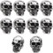 Coole Totenkopf-Kühlschrankmagnete, Skelett-Kühlschrankmagnete für Gothic-Küchendekoration, Büro-Whiteboards, Schließfächer, Zubehör, Akten, Fotos, Karten, Kalender (Silber, 10 Stück)