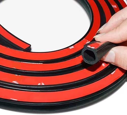 Voarge Universal D-Shape Car Door Seal Strip, 6 M Waterproof Window Weather Strip Self Adhesive Weatherstrip Protector Fit Most Cars, Boats, Home Applications