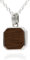 NaturSchatulle Kette mit Anhänger Holz Square Light Halskette Silber 925 Holzanhänger Damen Kettenanhänger viereckig Holzschmuck Charms 50cm