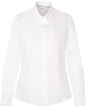 Seidensticker Damen Women Regular Longsleeve Cotton Bluse, Weiß(080661), 42 EU