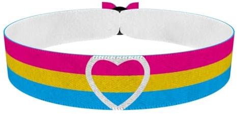 Pansexual Heart Stoffarmband - Wasserfestes Satin Armband - Unisex Modeaccessoire - LGBTQ+ Pride Armband - Handgemachtes Statement Armband - Farbenfrohes Unterstützungsarmband