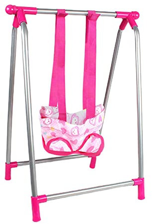 Baby Doll Nursery Playset - Pink Doll Accessories, Swing, High Chair, Crib - Toys for Kids