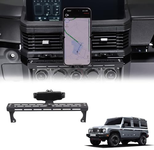 Tumukiw Compatible with INEOS Grenadier 2020-2024 Car Phone Mount and Walkie Talkie Mount Stand Set, Centre Console Multifunctional Track Mobile Phone Holder Expansion Platform (Style B)